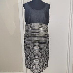 Akris Punto Chambray/Striped Dress - 10